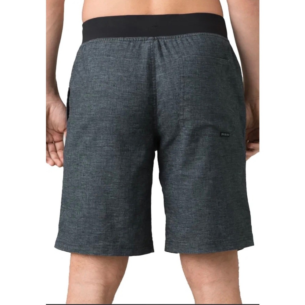 Prana Vaha Shorts Men M Charcoal Heather Hemp Blend Yoga Climbing Athletic